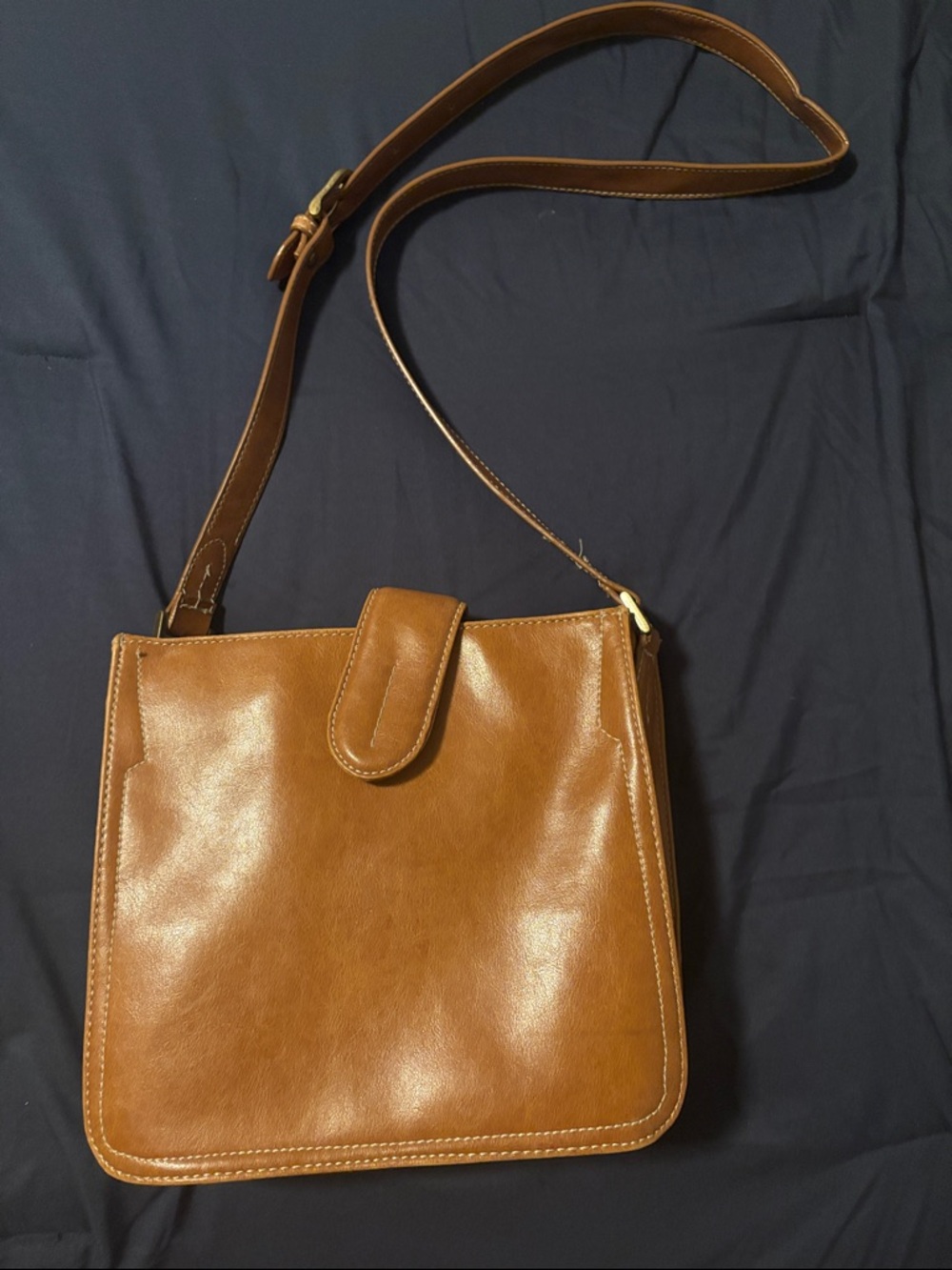 Relic Brown Leather Crossbody Bag - Classic Saddle